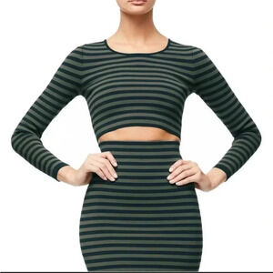 Good American stripe knit crop top